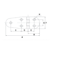 Hinge, Right, Inox 316 Hinges Inox