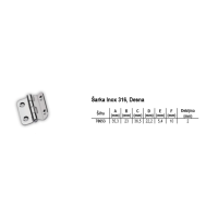 Hinge, Right with Angle, Inox 316 Hinges Inox