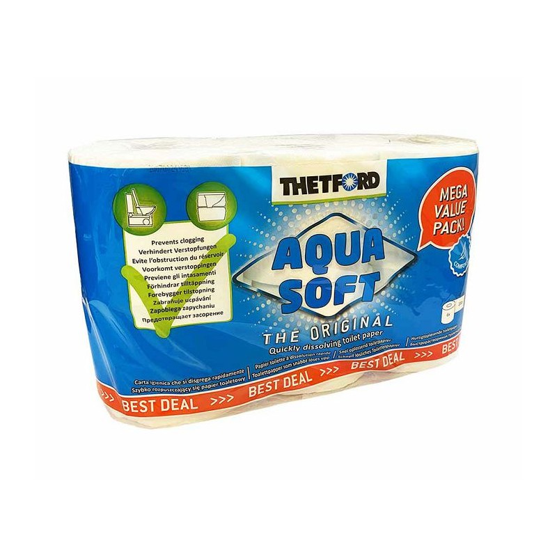 Thetford Aqua Soft toilet paper (6 rolls) Marine Toilet & Tank Treatments