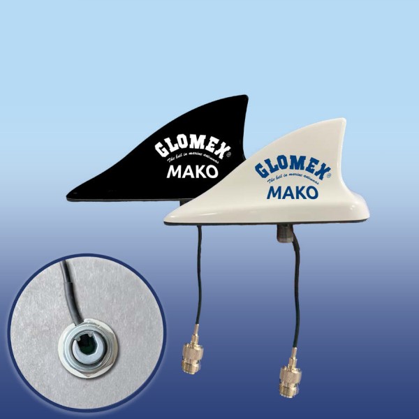 Antenna VHF Glomex Mako 3dB, black/white VHF antennas