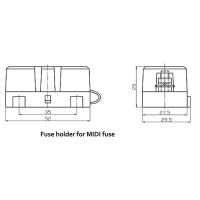 Fuse holder for MIDI-fuse Fuses and Fuse Holders