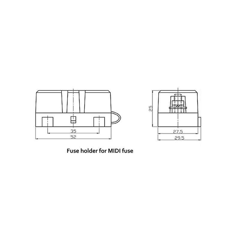 Fuse holder for MIDI-fuse Fuses and Fuse Holders