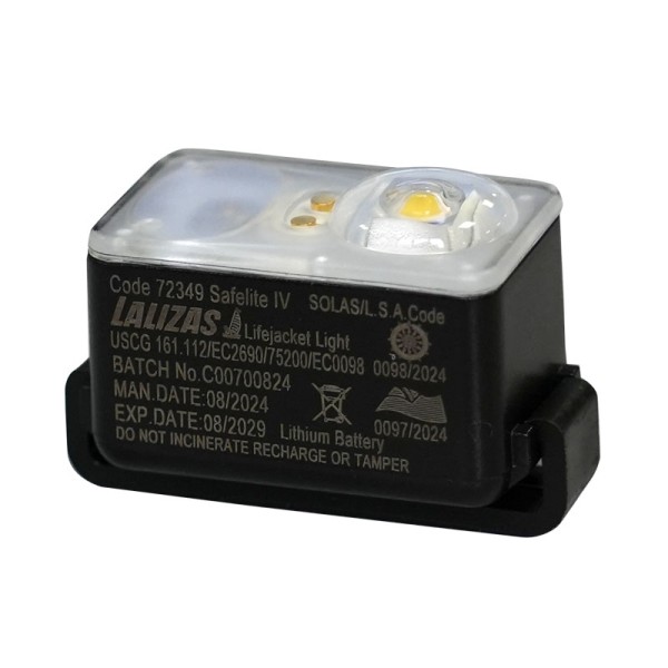 LALIZAS Lifejacket LED flashing light "Safelite IV" ON-OFF water activated, SOLAS/MED/USCG-MER Life-Saving Lights & Accessories