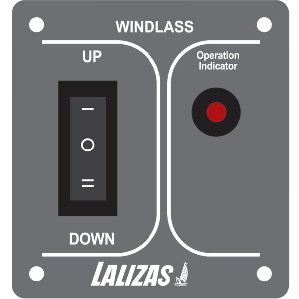 Windlass Switch with Light, Inox 316, Charcoal, 12/24V Control Panels and Control Switches