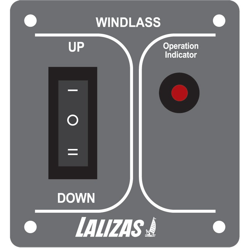 Windlass Switch with Light, Inox 316, Charcoal, 12/24V Control Panels and Control Switches