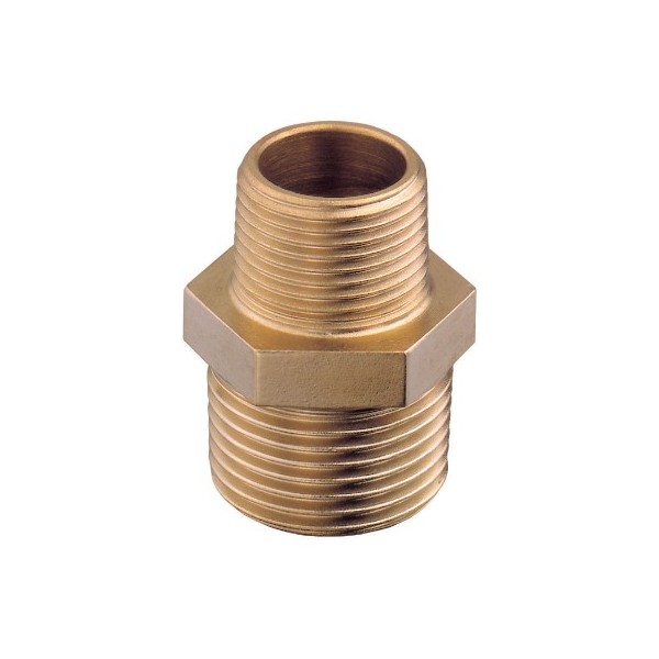 Reducing Male Nipple, BSPT, Brass Brass Fittings