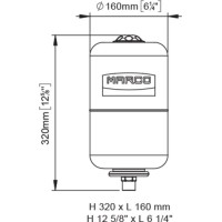 Accumulator Tank 5L, White, MARCO Pump Parts