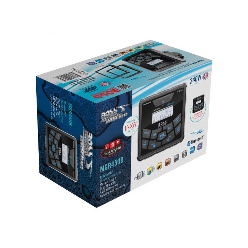 BossMarine Marine Receiver AM/FM, 4x60W, white Radio players