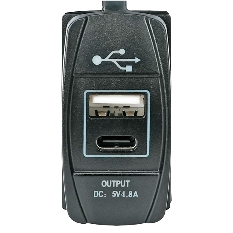USB panel utičnica, dvostruka (USB-A + USB-C), 12/24 V, vodootporna 12V / 24V utičnice i utikači za plovila
