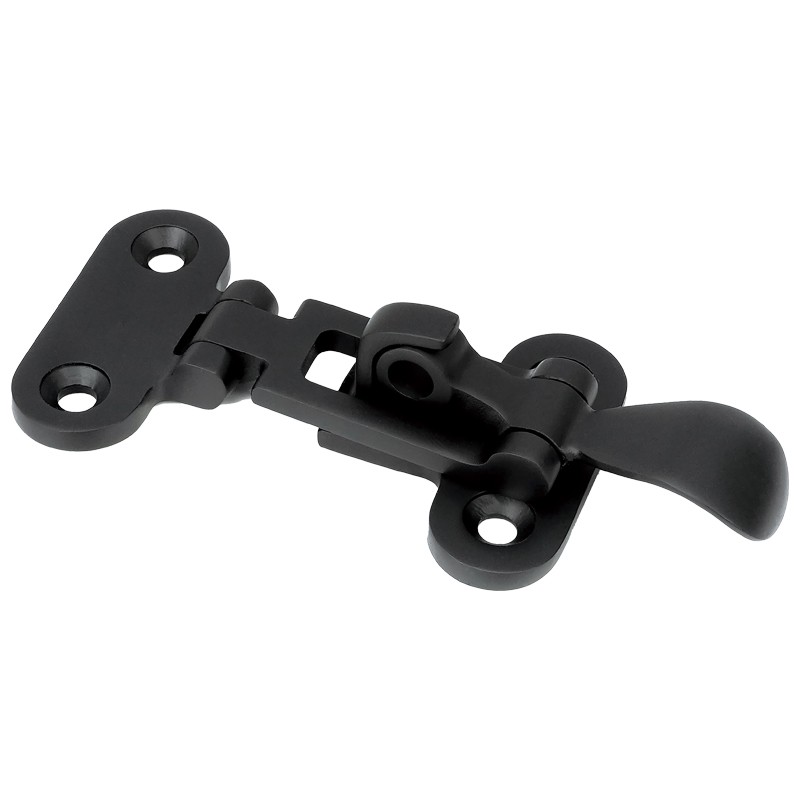 Okov-zatvarač na polugu CRNA, 105x50 mm, Inox 316 Bravice, zasuni i kuke za vrata