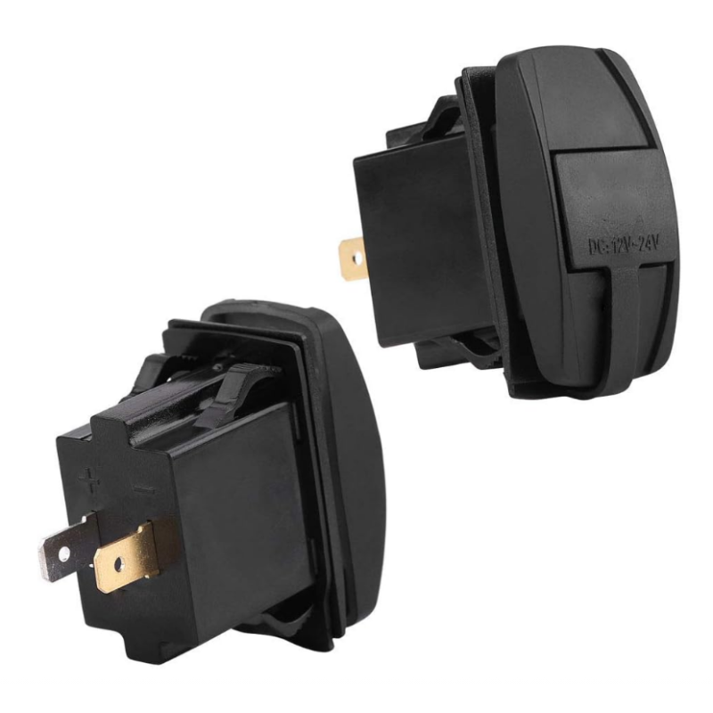 Double USB Charger Socket (USB-A + USB-C), 12/24 V, Waterproof 12V / 24V Marine Power Sockets & Plugs