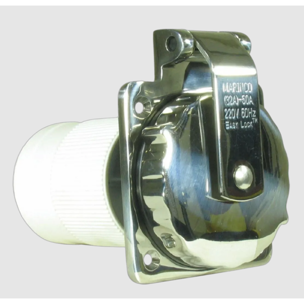 Marinco 32A (50A) Stainless Steel Shore Power Inlet, 220V, 50Hz, 6371EL-BX Shore Power — 230V CEE Connectors