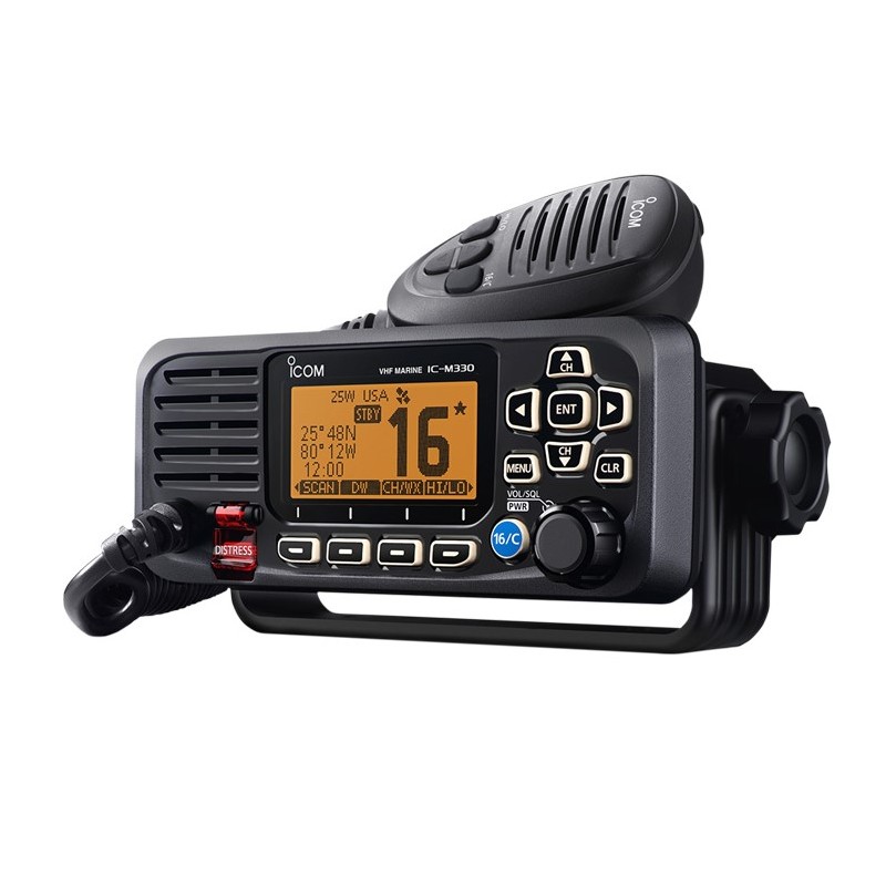 Icom IC-M330GE VHF DSC GPS fixed-mount marine radio – black VHF & PMR radio stations