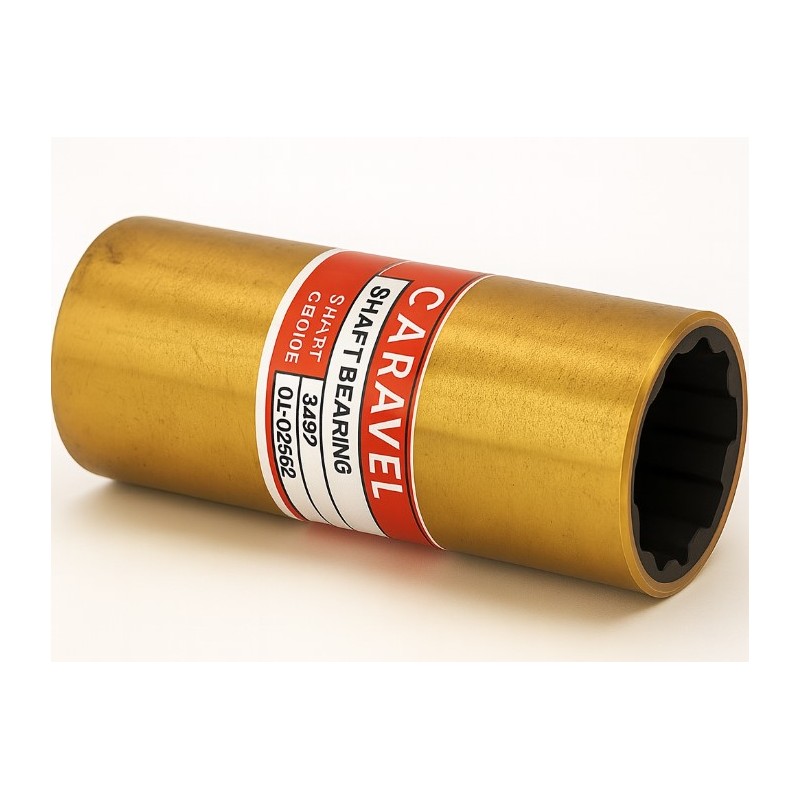 Bukula (gumeni ležaj osovine) Ø35 × Ø47.62 × 139.70 mm – mesing/guma Bukule i gumeni ležajevi