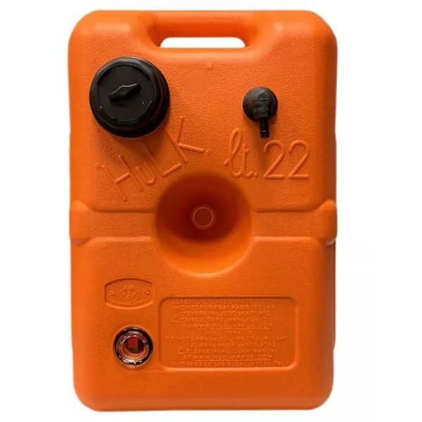 HULK portable fuel tank, 22 L, red, HD polyethylene, D8 mm outlet, with fuel gauge Portable fuel tanks