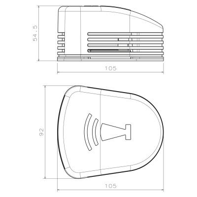 Nuova Rade kompaktna elektromagnetska sirena 12V 1.5A, 100 dB, kromirana, UV otporna Brodske sirene
