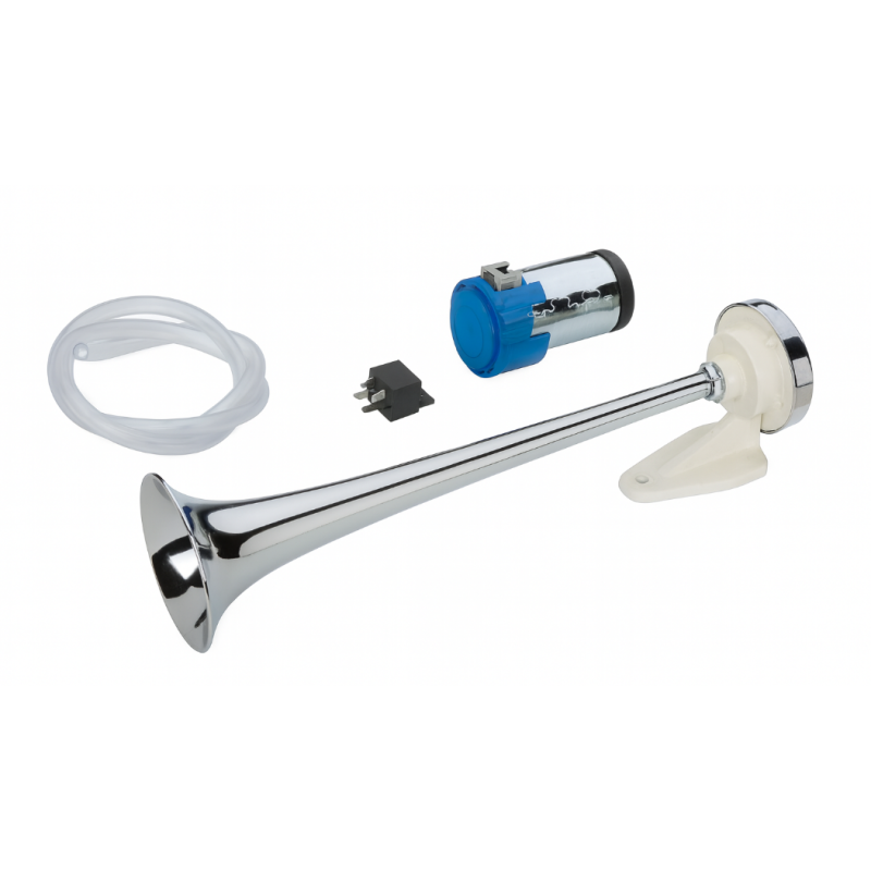 MARCO chromed ABS trumpet horn with compressor 12V, 114 dB, 390 mm (MA1-C) Boat Horns