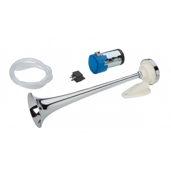 MARCO chromed ABS trumpet horn with compressor 24V, 114 dB, 390 mm (MA1-C) Boat Horns