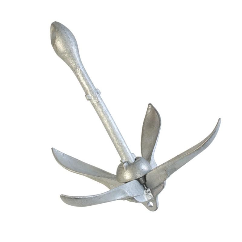 Folding Grapnel Anchor – 6 kg (galvanized) Folding Grapnel Anchors – Galvanized Steel
