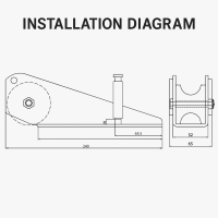 AISI 316 Bow Roller with Anchor Block, 240×52 mm (Max Anchor 10 kg) Bow Rollers