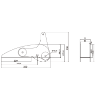 Bow Roller with Rocker Arm for anchors up to 10 kg – 330×70 ×117mm Bow Rollers