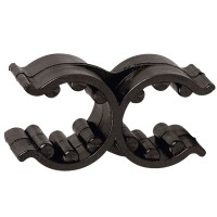 Adjustable Double Support Clip, Plastic, Black Ladder Accessories