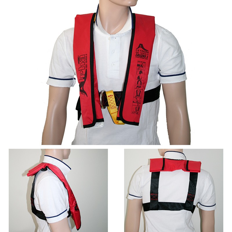 LALIZAS Alpha Inflatable Lifejacket, Auto, 170N, with Harness, Adult ISO Inflatable Lifejackets