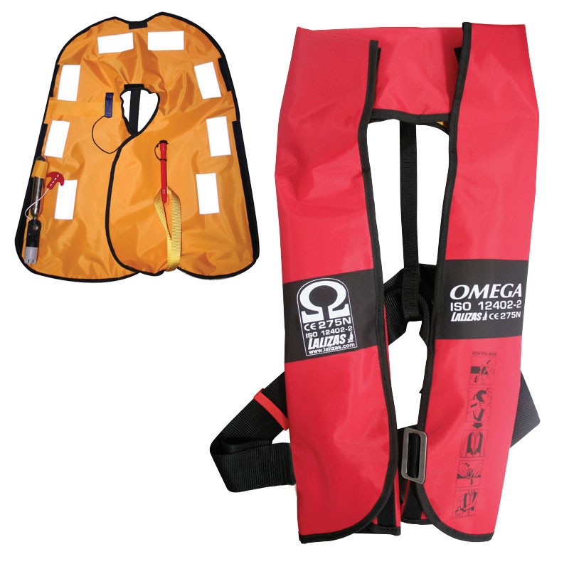 LALIZAS Omega Inflatable Lifejacket, Auto, 290N, Adult ISO Inflatable Lifejackets