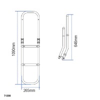 Aluminium, folding ladder for inflatable boats, 2 Boarding Ladders