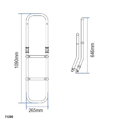 Aluminium, folding ladder for inflatable boats, 2 Boarding Ladders
