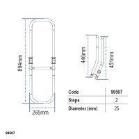 Aluminium, folding ladder for inflatable boats, 2 Boarding Ladders