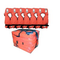 LALIZAS Set: Dry Bag + 6 Lifejackets (100N) ISO Foam Lifejackets
