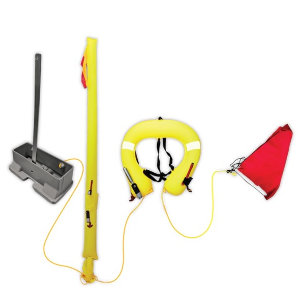 LALIZAS LifeLink MOB sustav – Danbuoy i napuhujuća potkova za spašavanje, sivi LifeLink uže i sigurnosni pojasevi