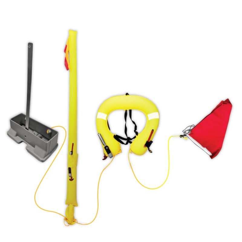 LALIZAS LifeLink MOB System – Danbuoy & Horseshoe, Grey LifeLink Throwing Line (rope)
