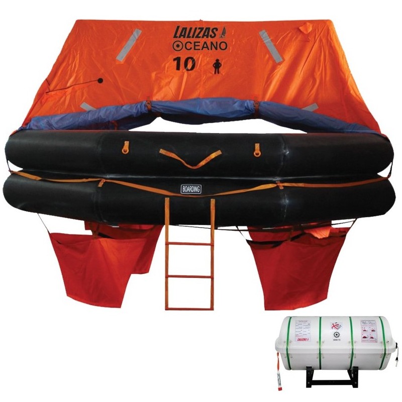 LALIZAS splav SOLAS Oceano, MER, TOB Type, 10 osoba, canister (B) Splavi SOLAS Oceano – Throw-overboard (TOB) Type B