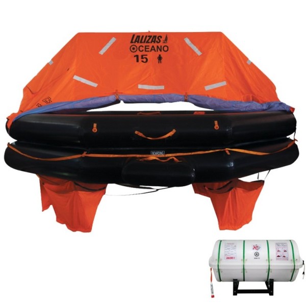 LALIZAS Liferaft SOLAS Oceano, MER, TOB Type, 16 persons, Canister (B) LALIZAS SOLAS Oceano Liferafts – Throw-overboard Type B