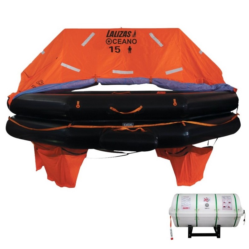 LALIZAS Liferaft SOLAS Oceano, MER, TOB Type, 16 persons, Canister (B) LALIZAS SOLAS Oceano Liferafts – Throw-overboard Type B