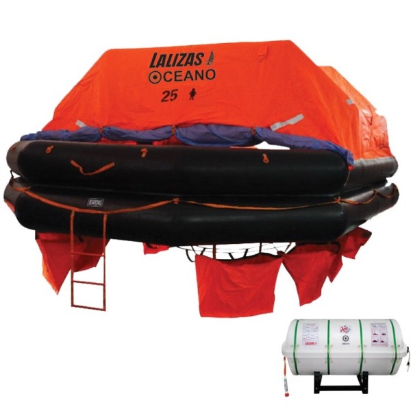 LALIZAS Liferaft SOLAS Oceano, MER, TOB Type, 25 persons, Canister (B) LALIZAS SOLAS Oceano Liferafts – Throw-overboard Type B