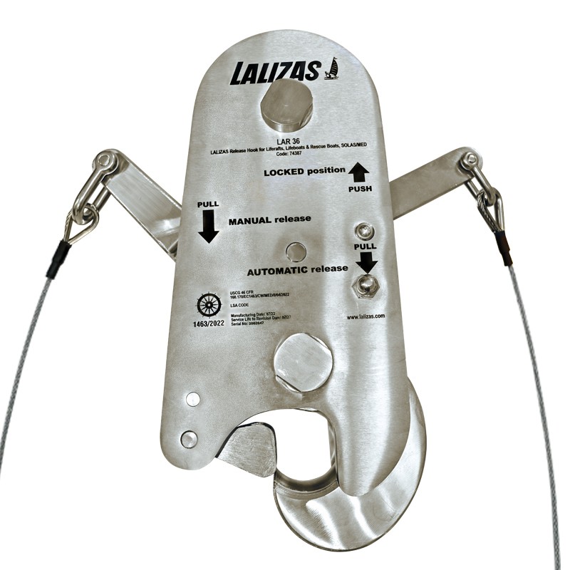 LALIZAS Release Hook LAR 36, Automatic/Manual, SOLAS/MED Liferaft Accessories