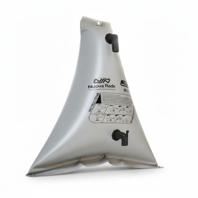 Nuova Rade Flexible Fresh Water Tank, Triangular – 55 L – Grey Flexible Water Tank and Accessories