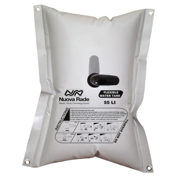 Nuova Rade Flexible Fresh Water Tank, Rectangular – 150 L – Grey Flexible Water Tank and Accessories