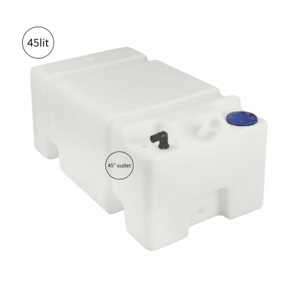 Nuova Rade / ERCOLE Fresh Water Tank 45 L – Without Cap, 45° Deck Filler Ø38 Ercole fixed tanks and accessories