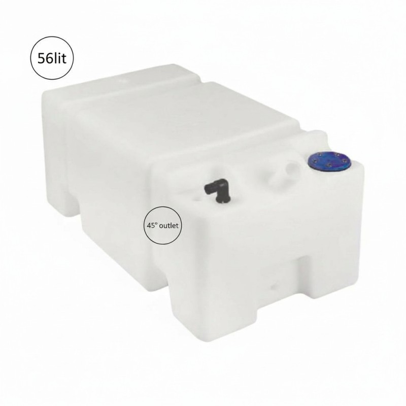 Nuova Rade / ERCOLE Fresh Water Tank 56 L – Without Cap, 45° Deck Filler Ø38 Ercole fixed tanks and accessories