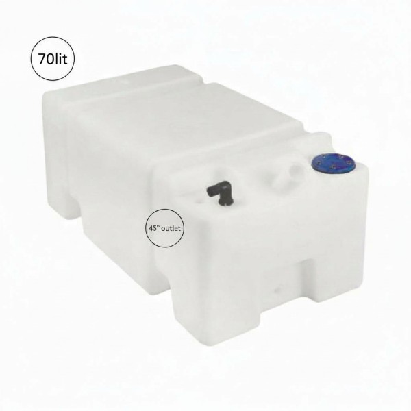 Nuova Rade / ERCOLE Fresh Water Tank 70 L – Without Cap, 45° Deck Filler Ø38 Ercole fixed tanks and accessories