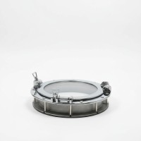 Round Brass Portlight, Chromed – Inner Diameter 200 mm, Outer Diameter 300 mm, Depth 50 mm Side Windows (Portlights)