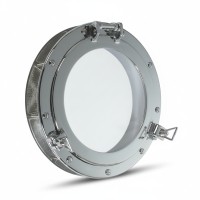 Okrugli brodski prozor od mesinga, kromirani – unutarnji promjer 200 mm, vanjski promjer 300 mm, dubina 50 mm Bočni prozori (...