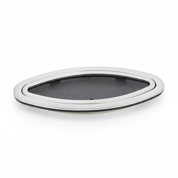 Oval Side Window 460 x 205 mm, Cut-out 414 x 156 mm, Stainless Steel AISI 316 Side Windows (Portlights)