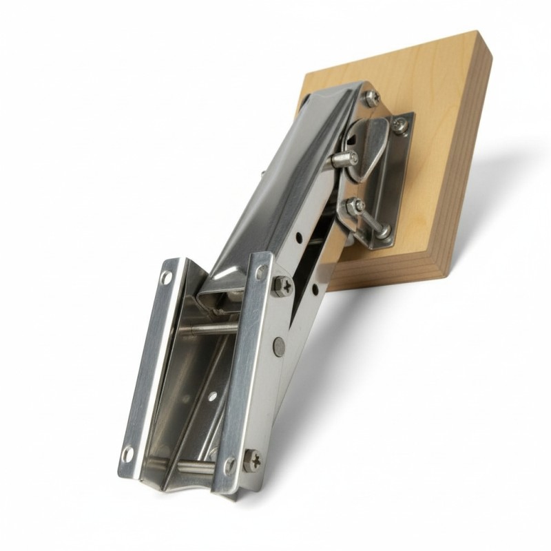 Outboard Bracket, Adjustable, with Wooden Pad, Inox 316, for Engines up to 20kg/8HP Motor Brackets