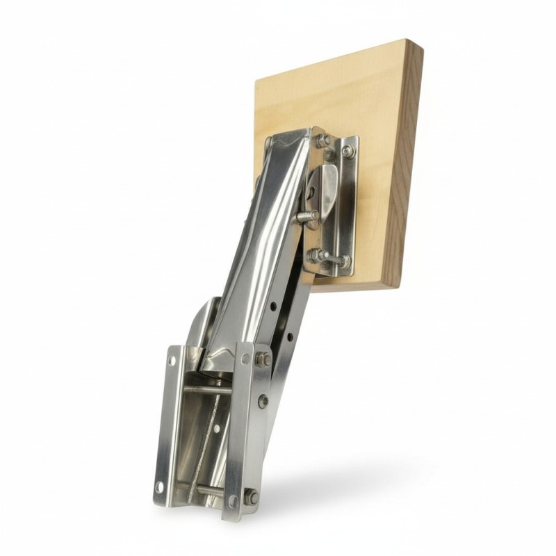 Outboard Bracket, Adjustable, with Wooden Pad, Inox 316, for Engines up to 20kg/8HP Motor Brackets