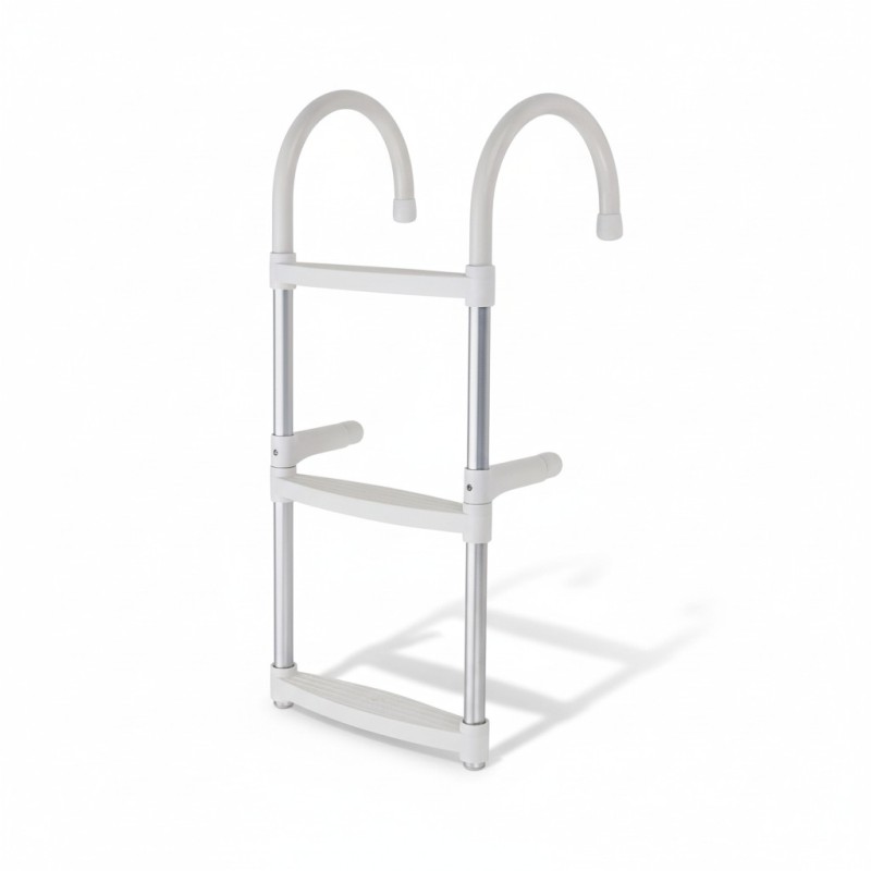 Aluminijske brodske ljestve – 3 gazišta, L830×W350mm Odstranjive brodske stepenice i ljestve – aluminij / inox